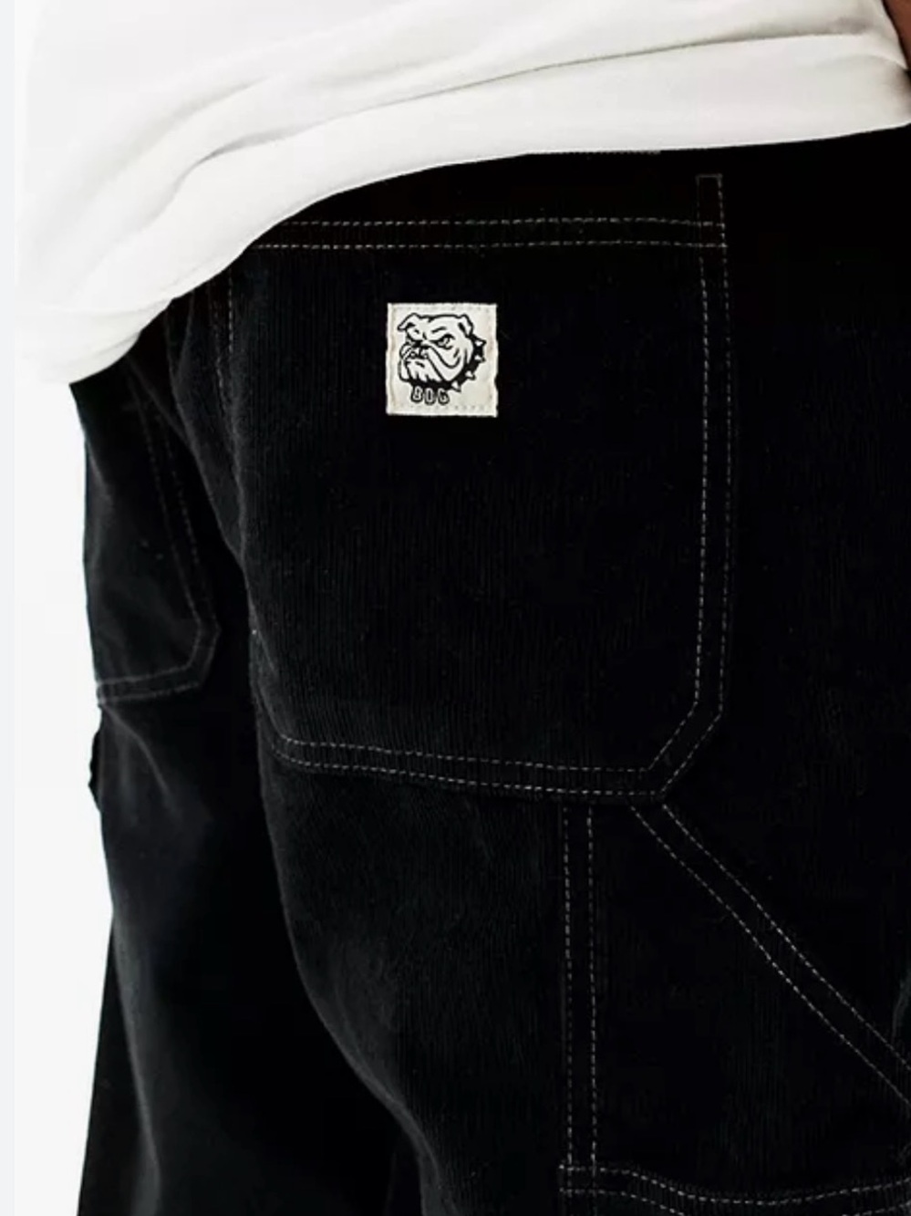 BDG Black Corduroy Utility Pants with Patch